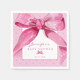 Coquette Bow   Pink Baby Girl Shower  Napkin