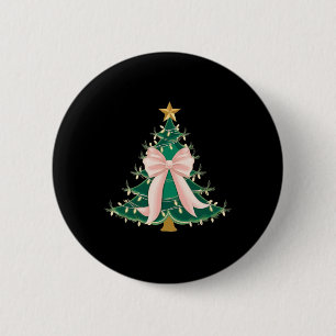 Coquette Bow Pink Christmas Tree Bows Xmas Women G 6 Cm Round Badge