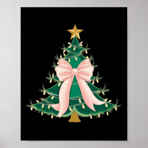 Coquette Bow Pink Christmas Tree Bows Xmas Women G Poster