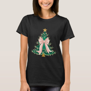 Coquette Bow Pink Christmas Tree Bows Xmas Women G T-Shirt