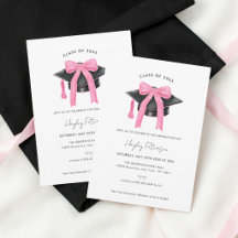 Coquette Bow Pink Graduation Party