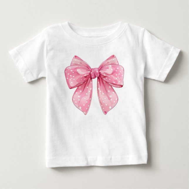 Coquette Bow Polka Dot  Baby T-Shirt (Front)