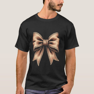 Coquette Bow Pumpkin American Football Thanksgivin T-Shirt