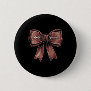 Coquette Bow Pumpkin American Footll Autumn Thanks 6 Cm Round Badge