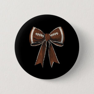Coquette Bow Pumpkin American Footll Thanksgiving 6 Cm Round Badge