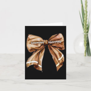 Coquette Bow Pumpkin American Footll Thanksgiving  Card