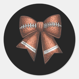 Coquette Bow Pumpkin American Footll Thanksgiving  Classic Round Sticker