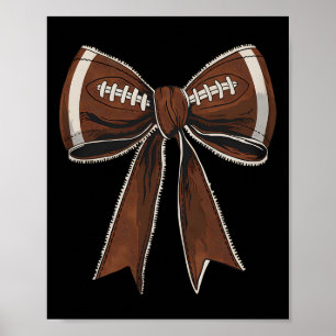 Coquette Bow Pumpkin American Footll Thanksgiving Poster