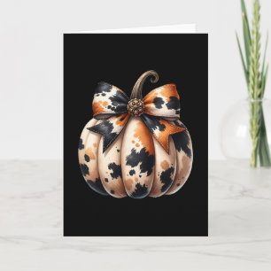 Coquette Bow Pumpkin Season Autumn Fall Leaves Tha Card