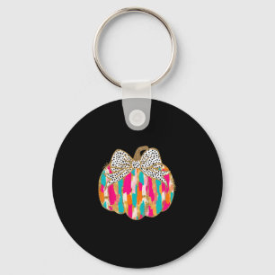 Coquette Bow Pumpkin Season Autumn Fall Leaves Tha Key Ring