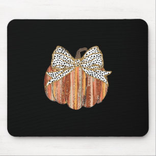 Coquette Bow Pumpkin Season Autumn Fall Leaves Tha Mouse Mat