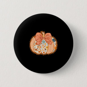 Coquette Bow Pumpkin Season Thanksgiving Autumn Fa 6 Cm Round Badge