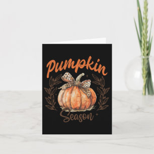 Coquette Bow Pumpkin Season Thanksgiving Autumn Fa Card