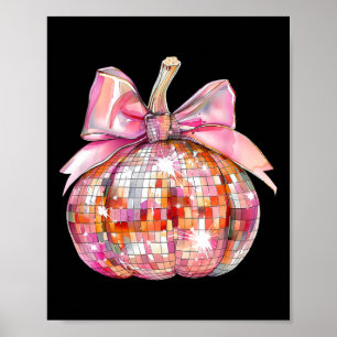 Coquette Bow Pumpkin Season Thanksgiving Autumn Fa Poster