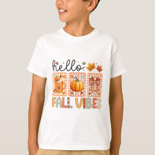 Coquette Bow Pumpkin Season Thanksgiving Hello Fal T-Shirt