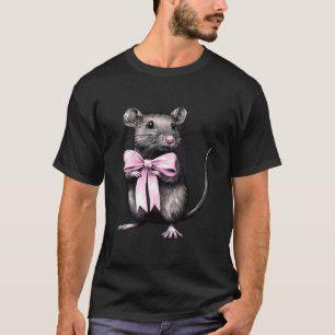 Coquette Bow Rat Mouse Mum Mothers Day Girl Pink C T-Shirt