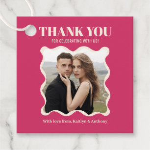 Coquette Bow Retro Wedding Favour Tags