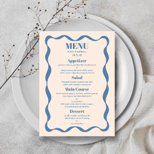 Coquette Bow Retro Wedding Menu