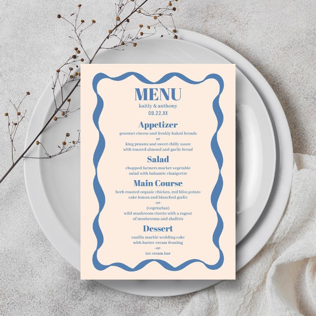 Coquette Bow Retro Wedding Menu (Creator Uploaded)