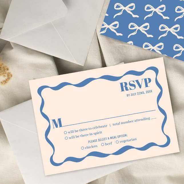 Coquette Bow Retro Wedding RSVP Card (Creator Uploaded)