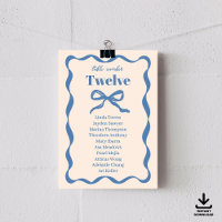 Coquette Bow Retro Wedding Seating Chart Cards