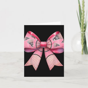 Coquette Bow Ribbon Badminton Shuttle Racket Pink Card