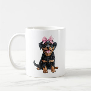 Coquette Bow Rottweiler Dog Mum Girl Pink Coffee Mug