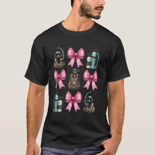 Coquette Bow Scuba Diving Mum Diver Snorkel Pink R T-Shirt