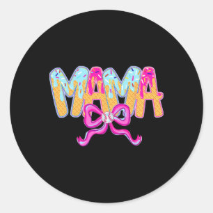 Coquette Bow Sell Mama Ice Cream Drip Sell Drippin Classic Round Sticker