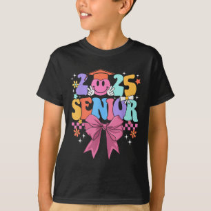 Coquette Bow Senior 2025 Cl Of 2025 Graduation Smi T-Shirt