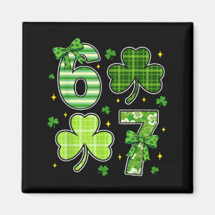Coquette bow shamrock 67 st patricks day 6 7 meme magnet