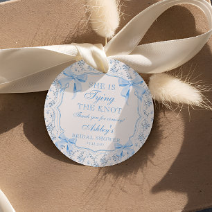 Coquette Bow She's Tying the Knot Bridal Shower Favour Tags