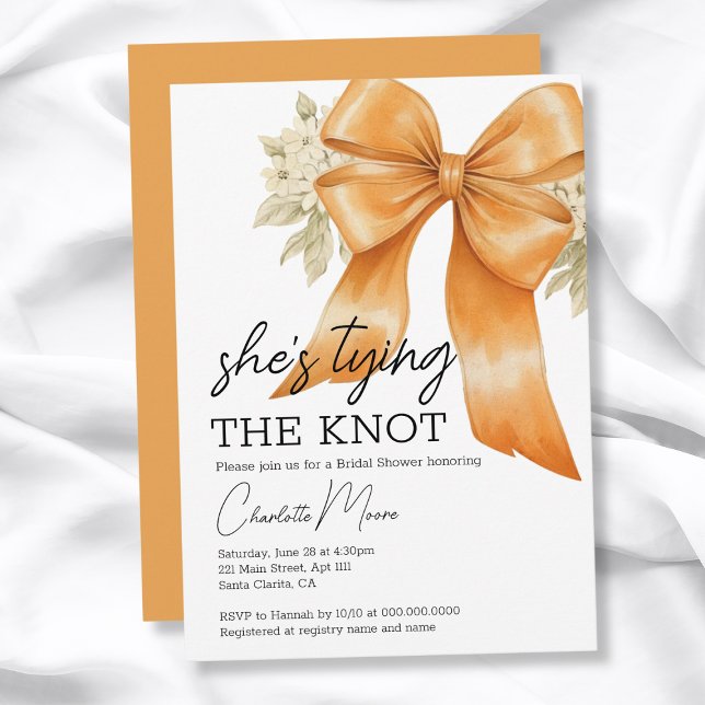Coquette Bow She's Tying The Knot Bridal Shower Invitation (Coquette Bow She's Tying The Knot Bridal Shower Invitation
)