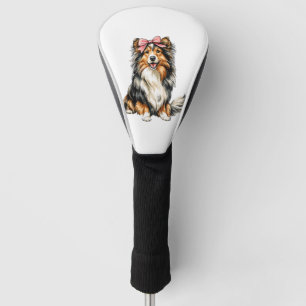 Coquette Bow Shetland Sheepdogs Dog Mum Girl Pink Golf Head Cover