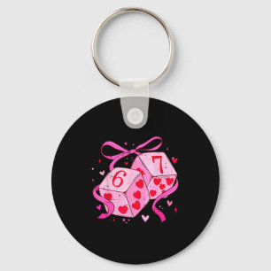 Coquette Bow Six Seven Dice 67 Meme Valentine 6 7 Key Ring
