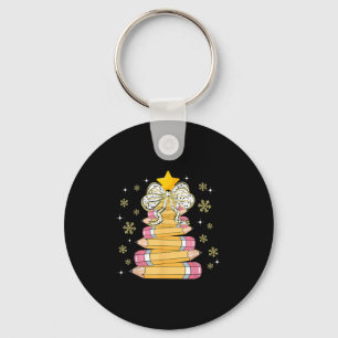 Coquette Bow Snowflake Christmas Xmas Tree Pencils Key Ring