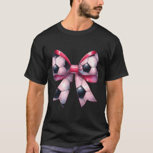 Coquette Bow Soccer Byll Player Mothers Day Pink R T-Shirt
