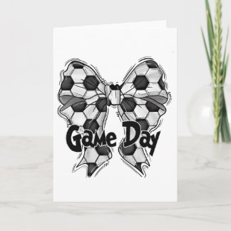 Coquette Bow Soccer Game Day Soccer Mum Mama Socce Card