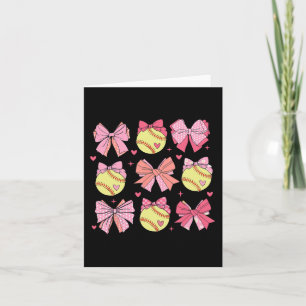 Coquette Bow Softball Mum Mothers Day Softball Mam Card