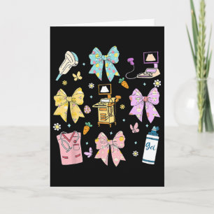 Coquette Bow Sonographer Easter Ultrasound Tech So Card