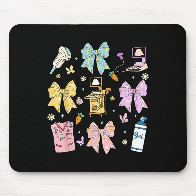 Coquette Bow Sonographer Easter Ultrasound Tech So Mouse Mat (Front)