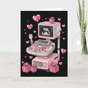 Coquette Bow Sonographer Valentine Ultrasound Tech Card