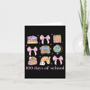 Coquette Bow Student Teacher 100 Days Of School 1 Card