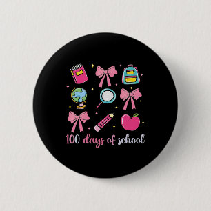Coquette Bow Student Teacher 100 Days Of School 2 6 Cm Round Badge