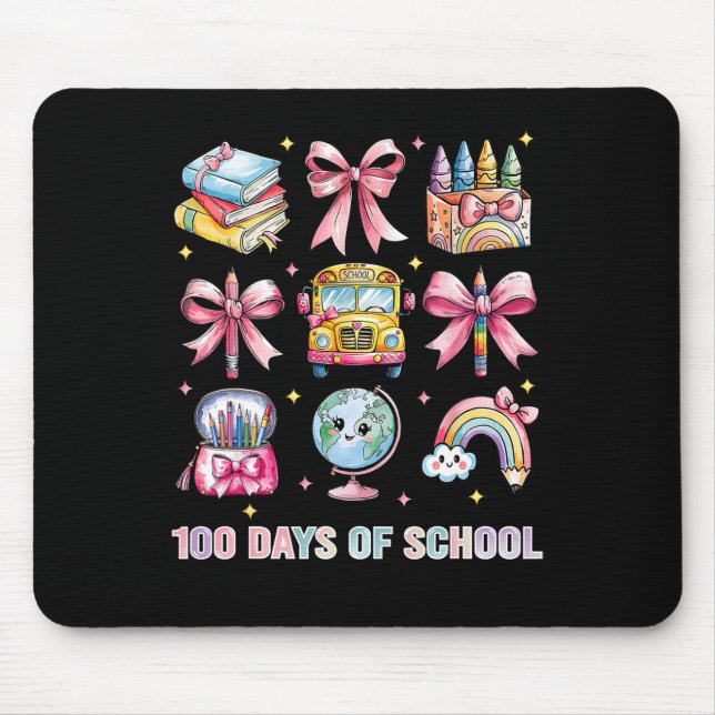 Coquette Bow Student Teacher 100 Days Of School 8  Mouse Mat (Front)