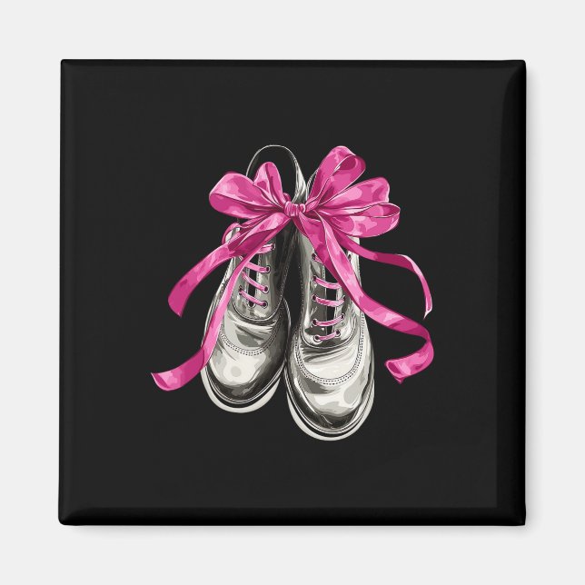 Coquette Bow Tap Dance Dancer Shoe Dancing Girl Mo Magnet (Front)