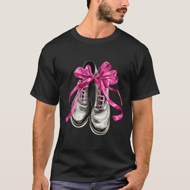 Coquette Bow Tap Dance Dancer Shoe Dancing Girl Mo T-Shirt (Front)