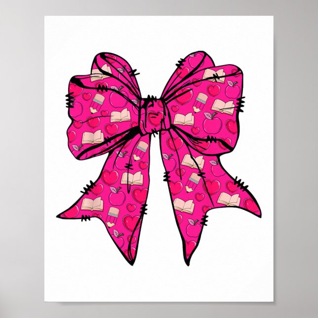 Coquette Bow Valentine’s Day Pencil Notebook Teach Poster (Front)