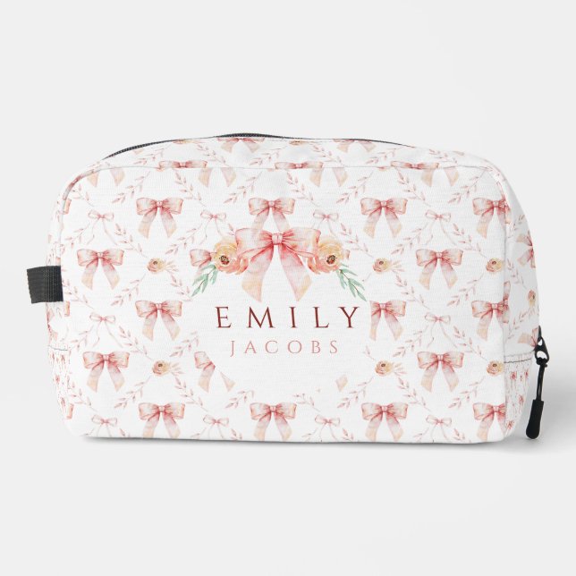 Coquette bow watercolor  dopp kit (Front)