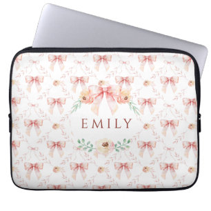 Coquette bow watercolor  laptop sleeve